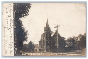 1905 Baptist Church Grundy Center Iowa IA RPPC Photo Posted Antique Postcard