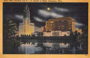 State Office Building, A. I. U. Citadel, Night Columbus, Ohio OH