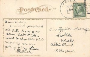 Dock Scene, Coeur d'Alene, Idaho Train Steamboat 1908 Mitchell Vintage Postcard