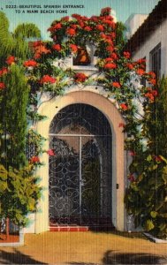 Florida Miami Beach Home Beautiful Spanish Entrance