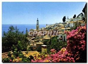 Modern Postcard The French Riviera Menton general view of the old city