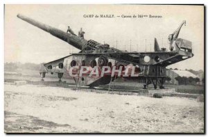 Old Postcard Army Camp mailly 340mm cannon cradle