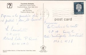 Thetford Mines Quebec Tourisme Amiante Black Lake QC Cancel Postcard H20