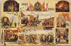 Oranje Netherlands Royalty 1813-1913 Gedenkkaart Onafhankelijkheid Postcard C180