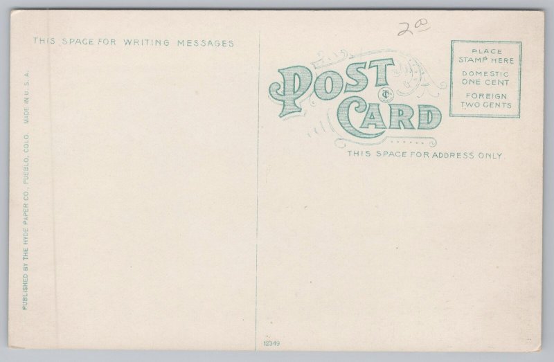 State View~Rowboaters On Lake Clara @ Mineral Palace Park~Pueblo CO~Vintage PC