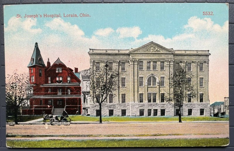 Vintage Postcard 1907-1915 St. Jospeh's Hospital, Lorain, Ohio 