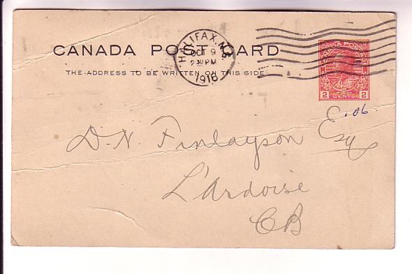 Canadian Postal Stationery George V 2Cent Red, Letter About Eggs, Halifax - L...