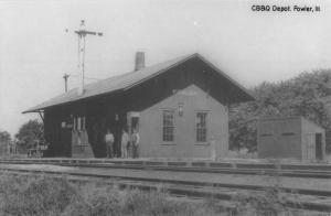 Fowler Illinois CDQ Railroad Depot Real Photo Vintage Postcard K103774