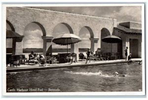 c1910's Castle Harbour Hotel Pool Swimming Pool Bermuda RPPC Photo Postcard 