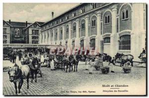 Old Postcard Folklore Wine Harvest Champagne Moet & Chandon bottles Reception