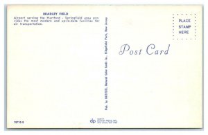 BRADLEY FIELD AIRPORT, Windsor Locks CT ~ Hartford Springfield 1950s Postcard
