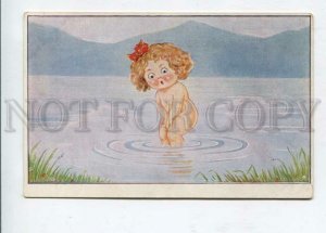 427118 NUDE Girl in Lake Vintage COMIC SWSB #1264 postcard