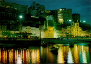 Brasil Salvador Mario Cravo Fountain By Night