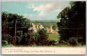 Ashtabula Ohio c1906 Postcard Nickel Plate Railroad Bridge From Fargo Park