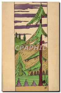 Old Postcard Fantasy Illustrator Sapin