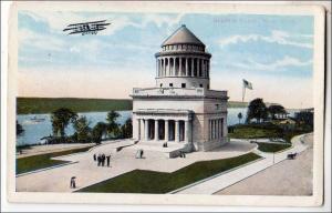 NY - New York City. Grant's Tomb and Bi-plane Flying Over