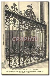 Old Postcard Amiens Grids Chapelle ND Bon Secours Grid wrought iron