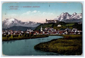 c1910 Mountains Houses River Kamniskimi Planinami Ljubljana Slovenia Postcard