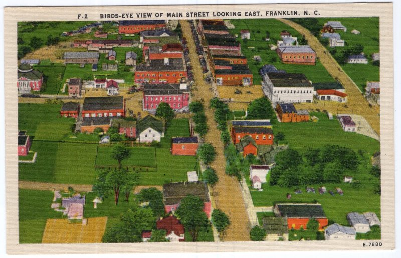 Franklin, N.C., Bird's Eye View Of Main Street Looking East