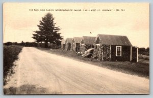 Twin Pine Cabins  Norridgewock   Jonesport   Maine  Postcard