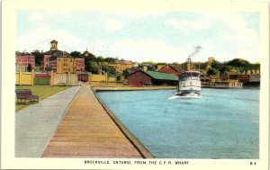 c1930 BROCKVILLE ONTARIO CANADA CANADIAN PACIFIC RAILROAD PIER POSTCARD 43-69