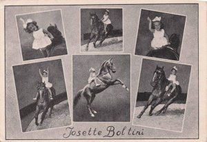 Josette Boltini Italian Circus Horse 1950s Performer Vintage Postcard