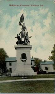 1910s Soldiers and Sailors Monument Middleton Monument Madison IN Postcard