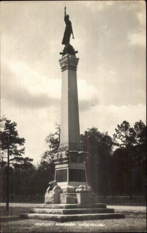 Chickamauga Kentucky Civil War Monument c1910 RPPC RPO Cancel