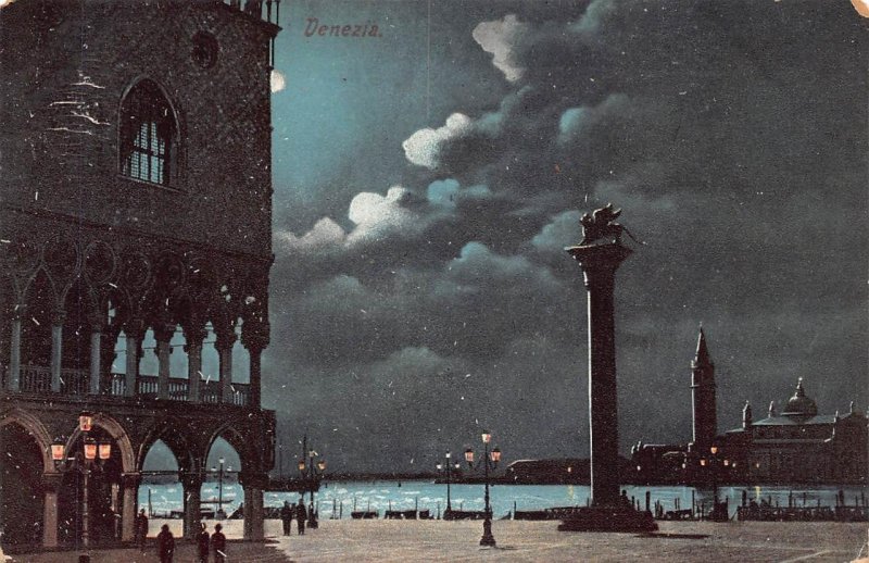 VENEZIA VENICE ITALY FABBRICA PERLE E. MARANGONI FACTORY AD POSTCARD (c. 1910)