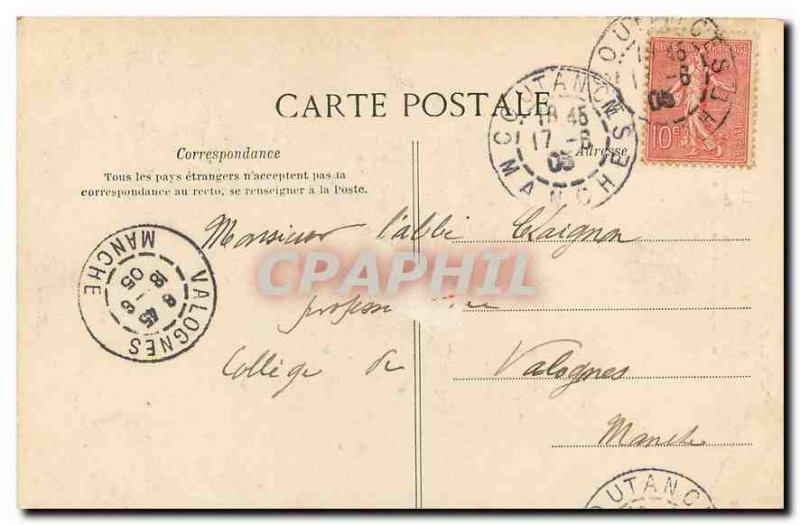 Old Postcard Normandy Coutances La Cathedrale