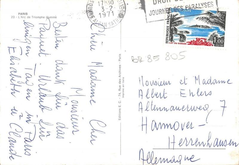 BR85805 paris l arc de triomphe illumine france