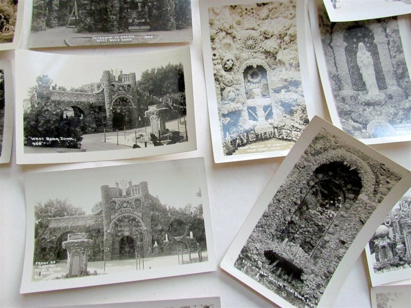 WEST BEND IA GROTTO Lot of 19 VINTAGE REAL PHOTO POSTCARDS RPPC