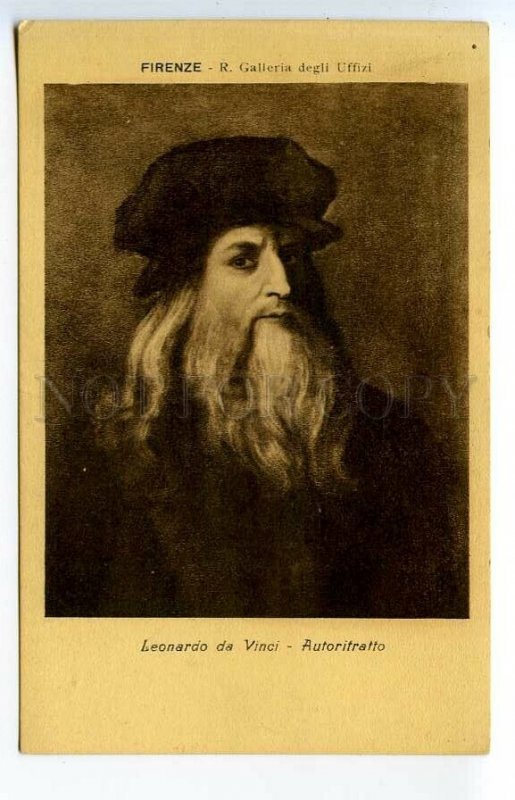 436225 Leonardo da Vinci SELF-PORTRAIT Vintage postcard