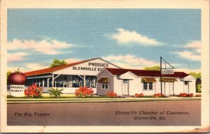 Linen Postcard The Big Tomato Glenville Chamber of Commerce Glennville, Georgia