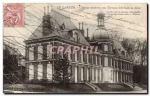 Old Postcard The Chateau Landin modern terrace overlooking the Seine