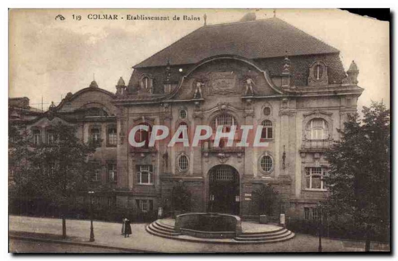 Old Postcard Colmar Establishment Bathroom