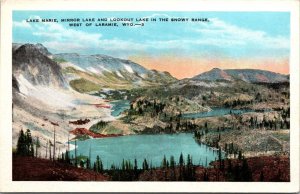 Lake Marie Mirror Lake Snowy Range west Laramie Wyoming Postcard