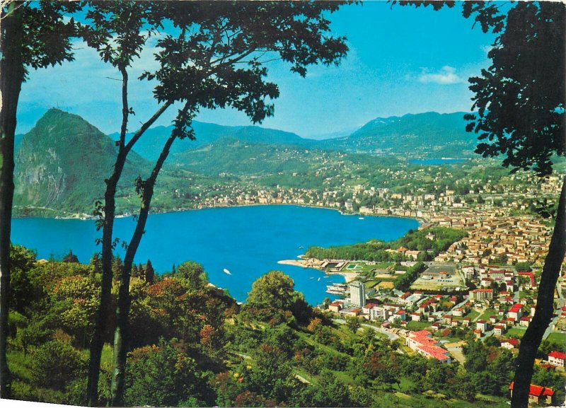 Postcard Switzerland Lugano Castagnola monte S Salvatore