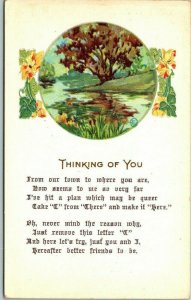 Vintage Early 1900's Divided Back Greeting Postcard With Poem UNUSED