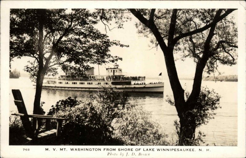 LAKE WINNIPESAUKEE NH Mt Washington Steamer Ship REAL PHOTO Old PC