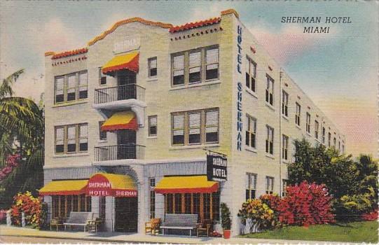 Florida Miami The Sherman Hotel 1945