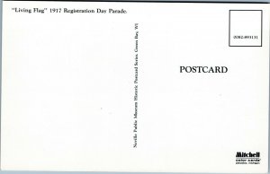 postcard Green Bay WI Neville Museum reprint - Living Flag 1917 Registration Day
