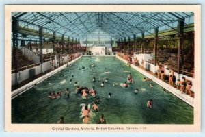 VICTORIA, British Columbia Canada ~ Swimmers CRYSTAL GARDENS Pool   Postcard