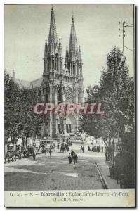 Old Postcard Marseille Church of St. Vincent de Paul's Reforms