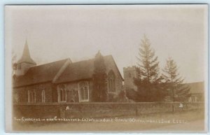 RPPC  WILLINGALE SPAIN & DOE, Essex UK ~ TWO CHURCHES One Churchyard Postcard