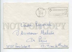 421354 FRANCE 1975 year Lyon air port Bron Rhone real posted COVER