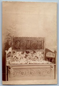 Sofa Photographer Studio Furniture Advertising RPPC Photo Vintage Postcard