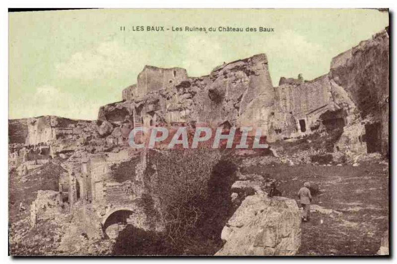 Old Postcard Les Baux Ruins of Chateau des Baux