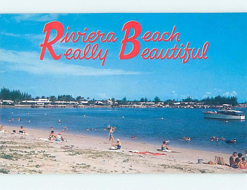 Unused Pre-1980 SCENE AT BEACH Riviera Beach Florida FL M6603