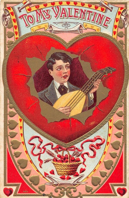 G20/ Valentine's Day Love Holiday Postcard c1910 Cupids Hearts 6